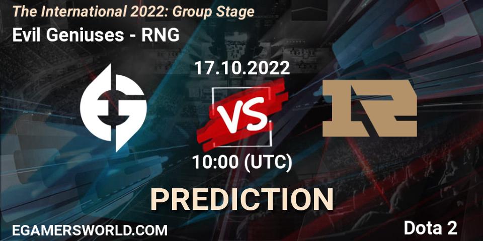 Evil Geniuses - RNG: ennuste. 17.10.22, Dota 2, The International 2022: Group Stage