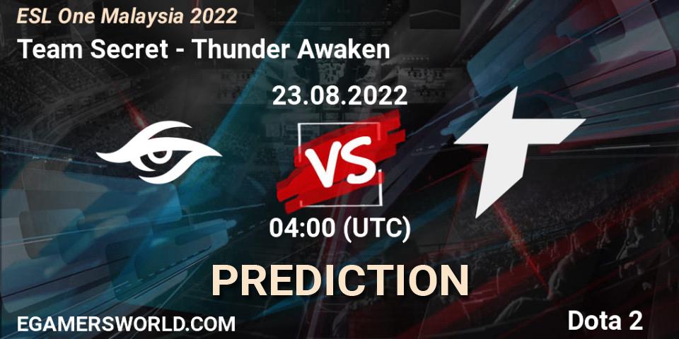 Team Secret - Thunder Awaken: ennuste. 23.08.22, Dota 2, ESL One Malaysia 2022