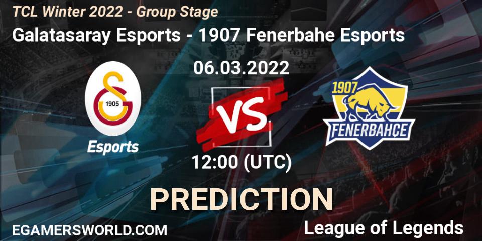 Galatasaray Esports - 1907 Fenerbahçe Esports: ennuste. 06.03.2022 at 12:00, LoL, TCL Winter 2022 - Group Stage