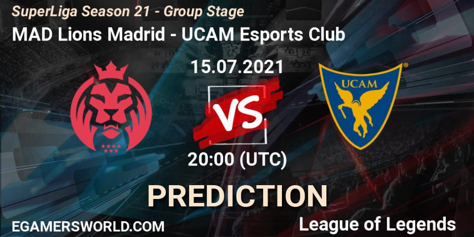 MAD Lions Madrid - UCAM Esports Club: ennuste. 15.07.2021 at 20:00, LoL, SuperLiga Season 21 - Group Stage 