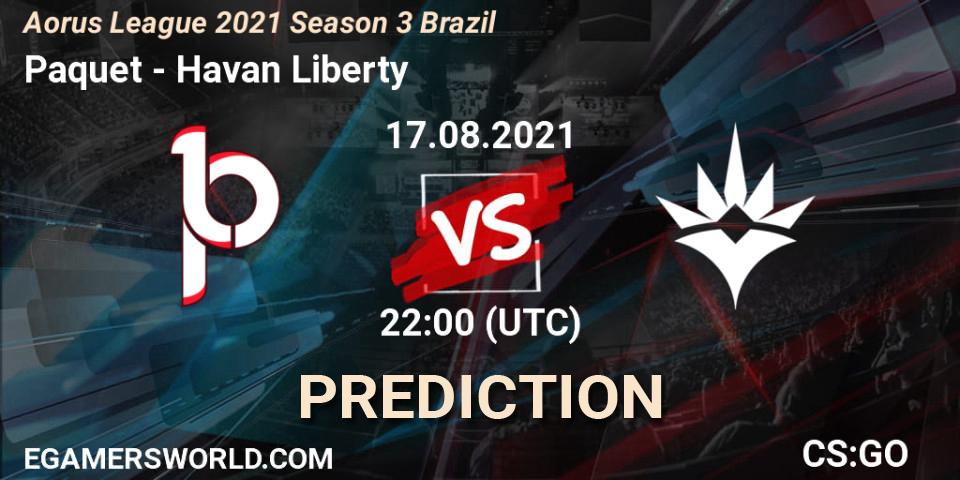 Paquetá - Havan Liberty: ennuste. 17.08.2021 at 22:00, Counter-Strike (CS2), Aorus League 2021 Season 3 Brazil