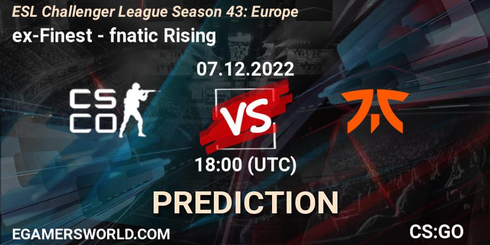 ex-Finest - fnatic Rising: ennuste. 07.12.22, CS2 (CS:GO), ESL Challenger League Season 43: Europe