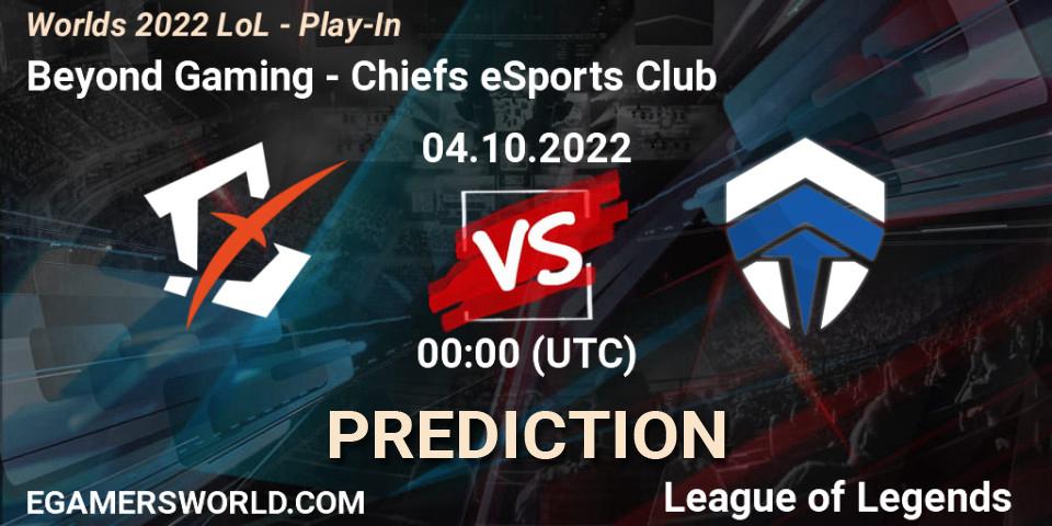 Chiefs eSports Club - Beyond Gaming: ennuste. 02.10.22, LoL, Worlds 2022 LoL - Play-In