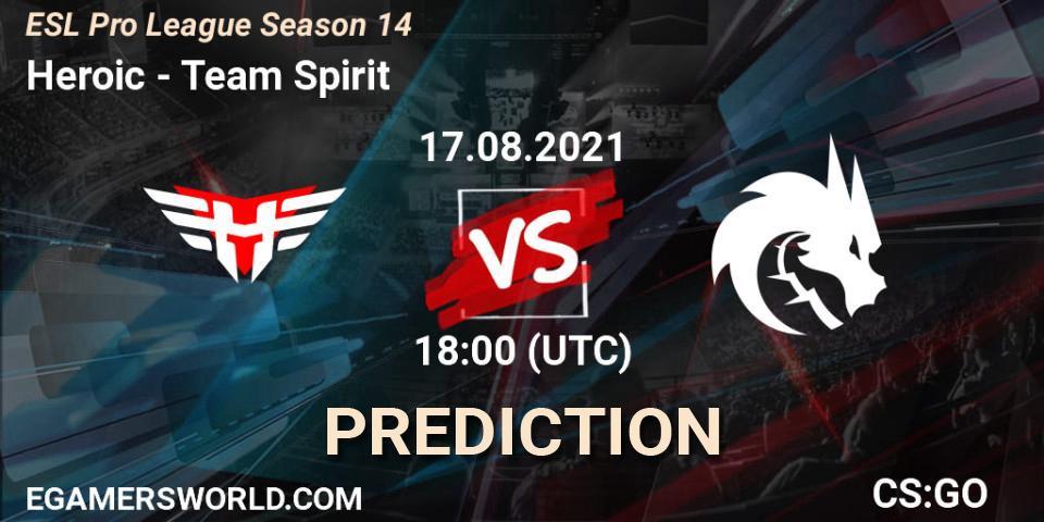 Heroic - Team Spirit: ennuste. 17.08.21, CS2 (CS:GO), ESL Pro League Season 14
