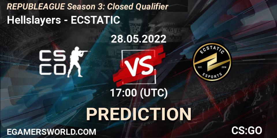 Hellslayers - ECSTATIC: ennuste. 28.05.2022 at 17:00, Counter-Strike (CS2), REPUBLEAGUE Season 3: Closed Qualifier