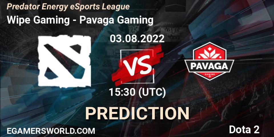 Wipe Gaming - Pavaga Gaming: ennuste. 03.08.22, Dota 2, Predator Energy eSports League