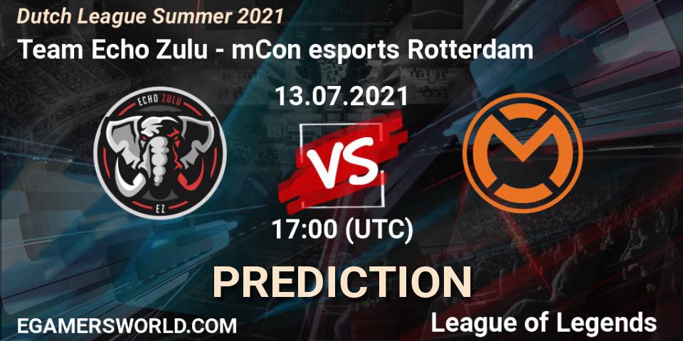 Team Echo Zulu - mCon esports Rotterdam: ennuste. 15.06.2021 at 20:15, LoL, Dutch League Summer 2021