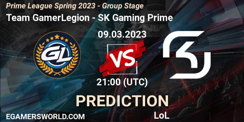 Team GamerLegion - SK Gaming Prime: ennuste. 09.03.2023 at 21:00, LoL, Prime League Spring 2023 - Group Stage