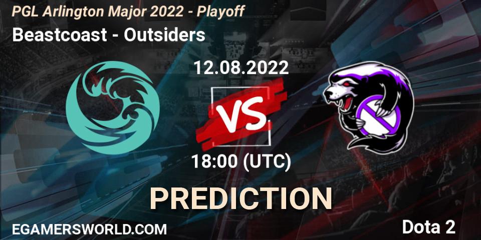Beastcoast - Outsiders: ennuste. 12.08.2022 at 18:36, Dota 2, PGL Arlington Major 2022 - Playoff