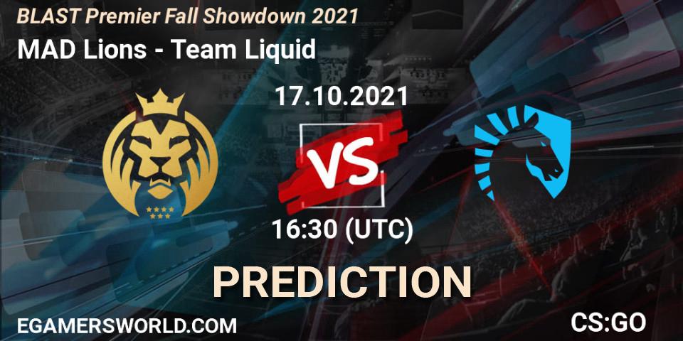 MAD Lions - Team Liquid: ennuste. 17.10.2021 at 16:20, Counter-Strike (CS2), BLAST Premier Fall Showdown 2021