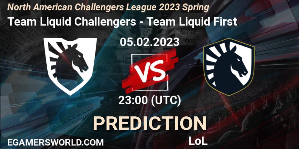 Team Liquid Challengers - Team Liquid First: ennuste. 05.02.23, LoL, NACL 2023 Spring - Group Stage