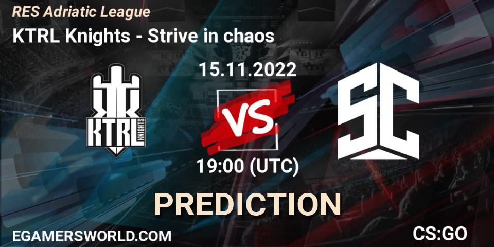 KTRL Knights - Strive in chaos: ennuste. 15.11.2022 at 19:00, Counter-Strike (CS2), RES Adriatic League