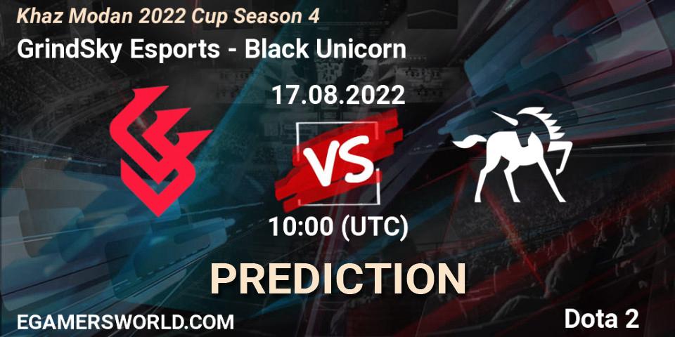 GrindSky Esports - Black Unicorn: ennuste. 17.08.2022 at 10:00, Dota 2, Khaz Modan 2022 Cup Season 4