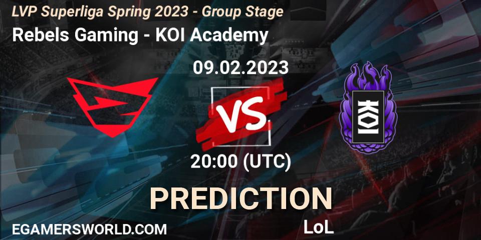 Rebels Gaming - KOI Academy: ennuste. 09.02.23, LoL, LVP Superliga Spring 2023 - Group Stage