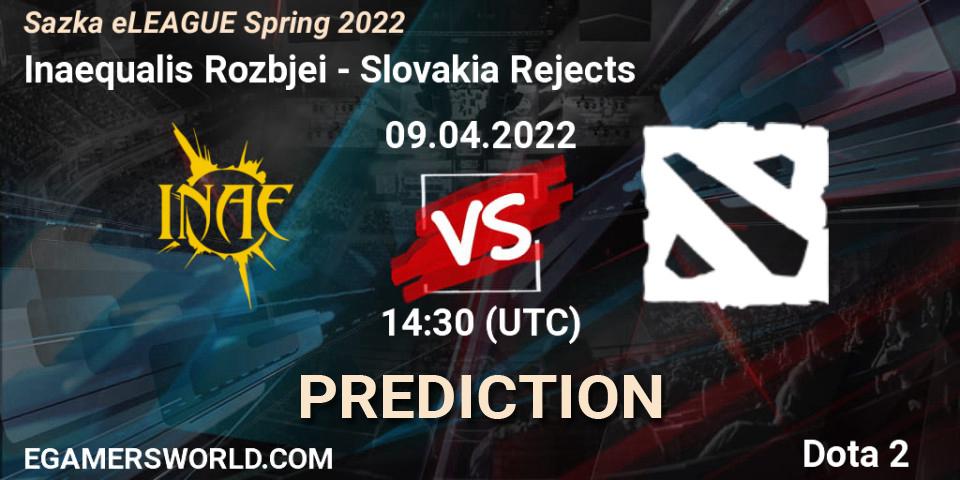 Inaequalis Rozbíječi - Slovakia Rejects: ennuste. 09.04.2022 at 16:00, Dota 2, Sazka eLEAGUE Spring 2022