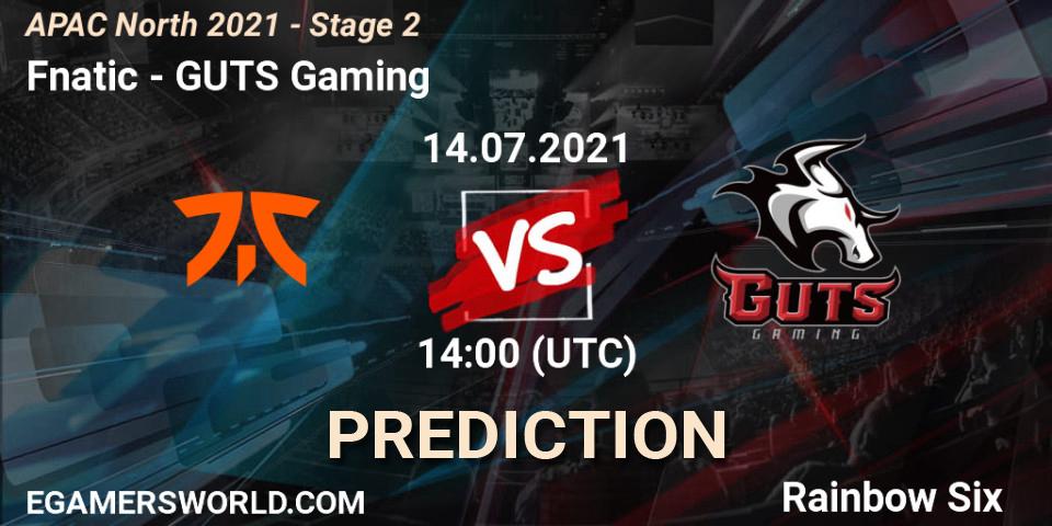 Fnatic - GUTS Gaming: ennuste. 14.07.2021 at 13:00, Rainbow Six, APAC North 2021 - Stage 2
