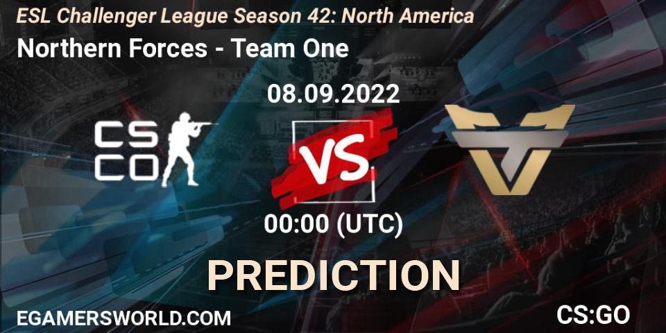 Northern Forces - Team One: ennuste. 16.09.2022 at 00:00, Counter-Strike (CS2), ESL Challenger League Season 42: North America