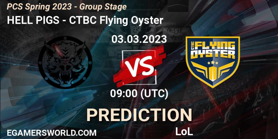 HELL PIGS - CTBC Flying Oyster: ennuste. 05.02.23, LoL, PCS Spring 2023 - Group Stage