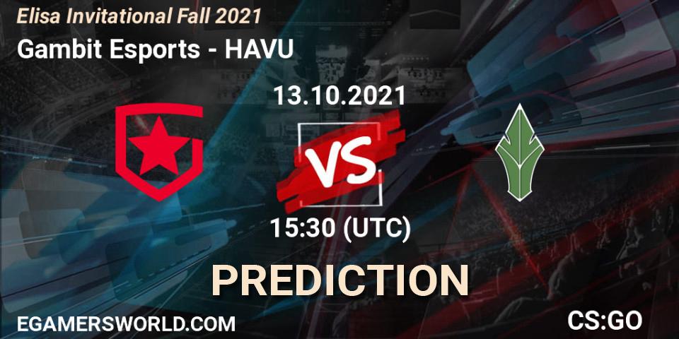 Gambit Esports - HAVU: ennuste. 13.10.2021 at 15:30, Counter-Strike (CS2), Elisa Invitational Fall 2021