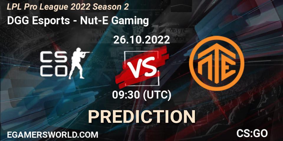 DGG Esports - Nut-E Gaming: ennuste. 26.10.2022 at 07:40, Counter-Strike (CS2), LPL Pro League 2022 Season 2