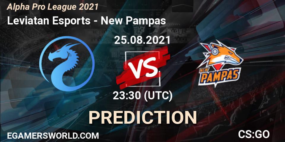 Leviatan Esports - New Pampas: ennuste. 25.08.2021 at 23:30, Counter-Strike (CS2), Alpha Pro League 2021
