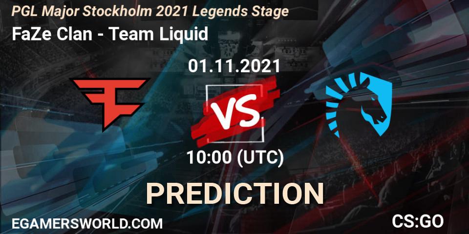 FaZe Clan - Team Liquid: ennuste. 01.11.2021 at 10:00, Counter-Strike (CS2), PGL Major Stockholm 2021 Legends Stage