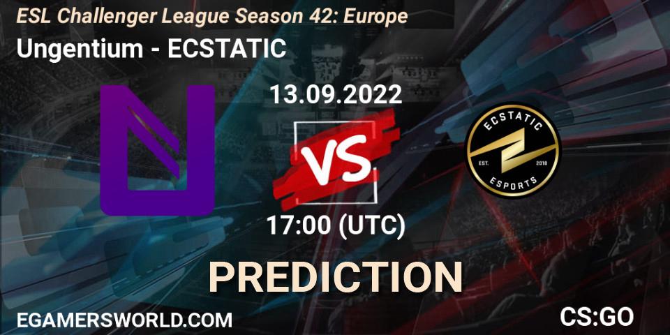 Ungentium - ECSTATIC: ennuste. 13.09.2022 at 17:00, Counter-Strike (CS2), ESL Challenger League Season 42: Europe