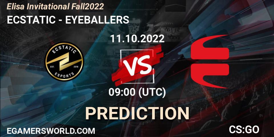 ECSTATIC - EYEBALLERS: ennuste. 11.10.2022 at 09:00, Counter-Strike (CS2), Elisa Invitational Fall 2022