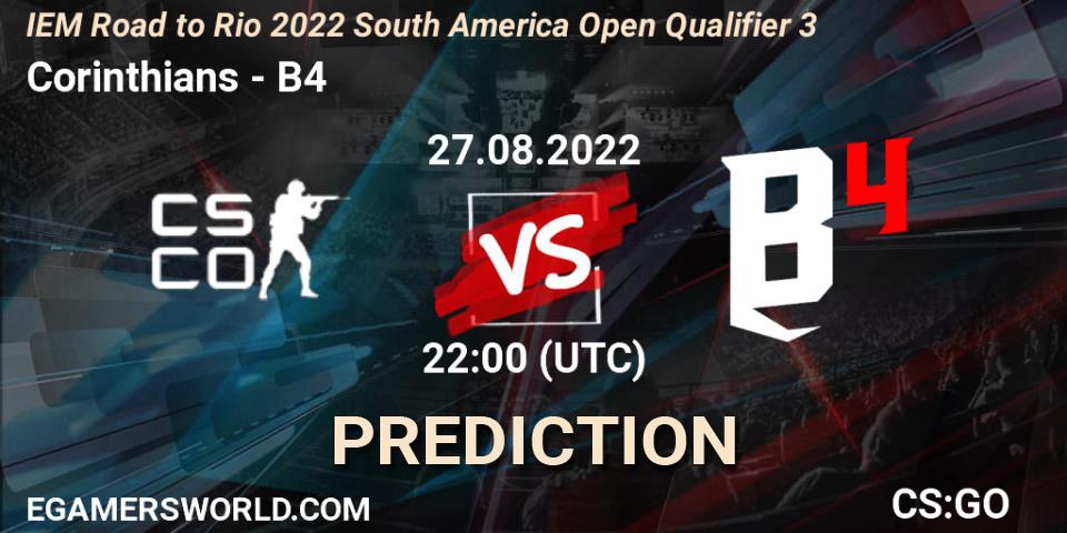 Corinthians - B4: ennuste. 27.08.2022 at 22:00, Counter-Strike (CS2), IEM Road to Rio 2022 South America Open Qualifier 3
