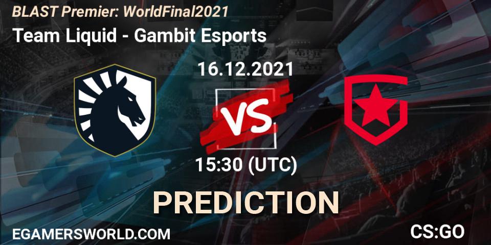 Team Liquid - Gambit Esports: ennuste. 16.12.21, CS2 (CS:GO), BLAST Premier: World Final 2021