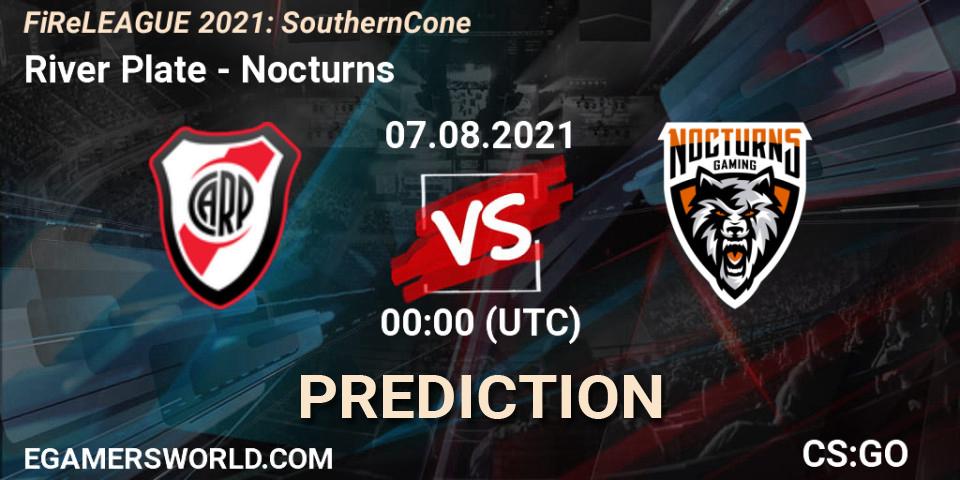 River Plate - Nocturns: ennuste. 06.08.2021 at 21:10, Counter-Strike (CS2), FiReLEAGUE 2021: Southern Cone
