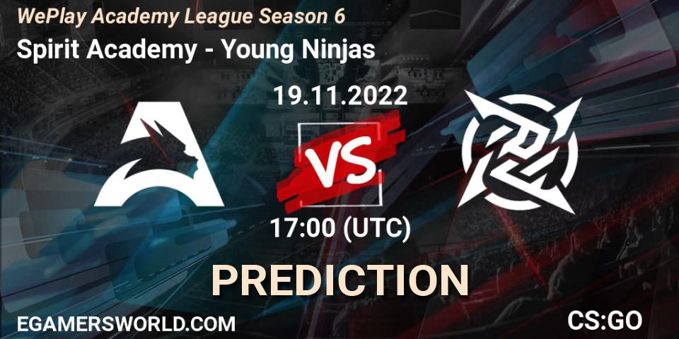 Spirit Academy - Young Ninjas: ennuste. 19.11.2022 at 18:00, Counter-Strike (CS2), WePlay Academy League Season 6