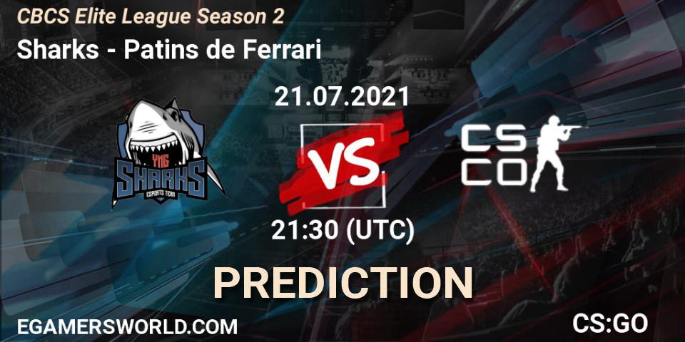 Sharks - Patins de Ferrari: ennuste. 21.07.2021 at 21:30, Counter-Strike (CS2), CBCS Elite League Season 2