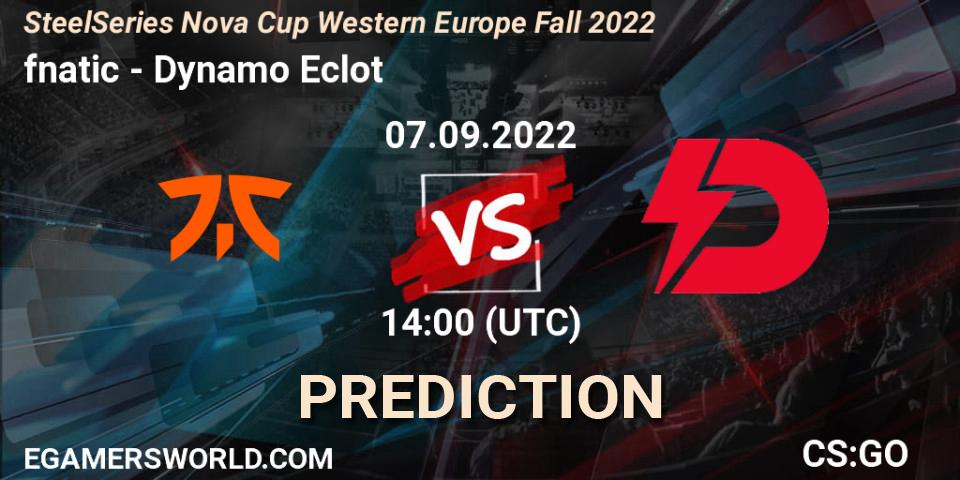 fnatic - Dynamo Eclot: ennuste. 07.09.2022 at 14:00, Counter-Strike (CS2), SteelSeries Nova Cup Western Europe Fall 2022