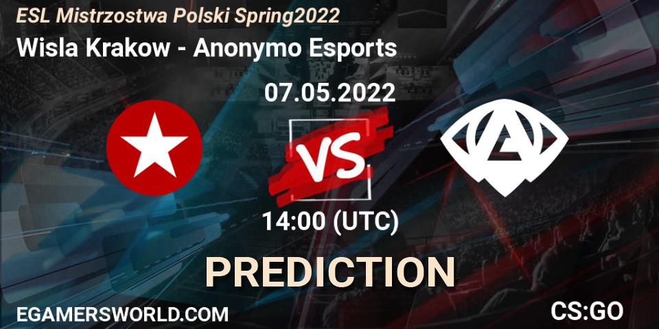 Wisla Krakow - Anonymo Esports: ennuste. 07.05.2022 at 14:00, Counter-Strike (CS2), ESL Mistrzostwa Polski Spring 2022