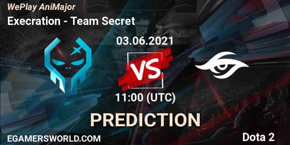 Execration - Team Secret: ennuste. 03.06.2021 at 11:01, Dota 2, WePlay AniMajor 2021