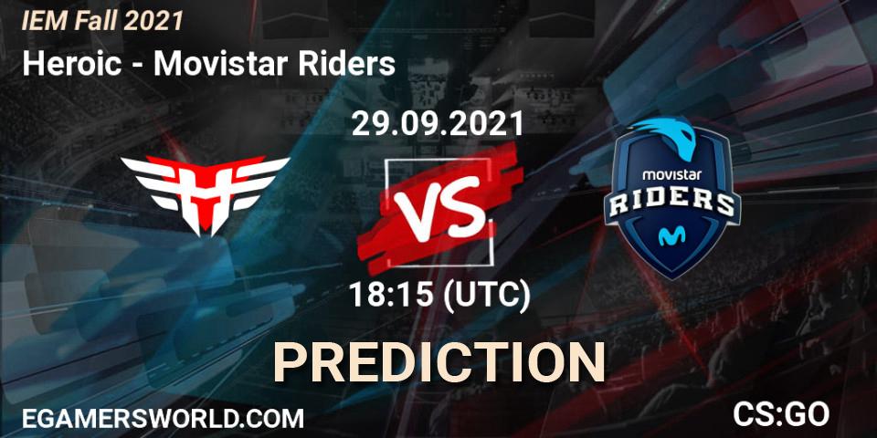 Heroic - Movistar Riders: ennuste. 29.09.2021 at 19:00, Counter-Strike (CS2), IEM Fall 2021: Europe RMR
