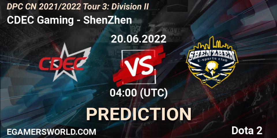 CDEC Gaming - ShenZhen: ennuste. 20.06.22, Dota 2, DPC CN 2021/2022 Tour 3: Division II
