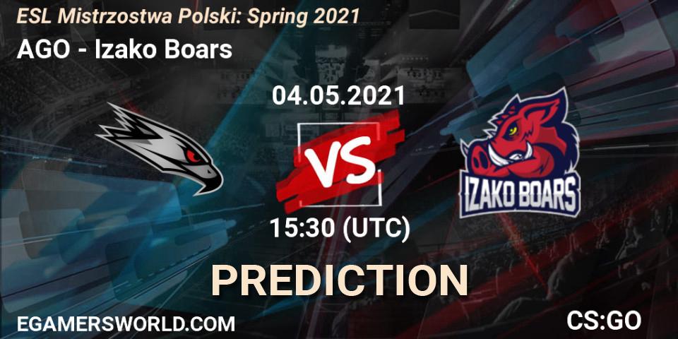 AGO - Izako Boars: ennuste. 04.05.2021 at 15:30, Counter-Strike (CS2), ESL Mistrzostwa Polski: Spring 2021
