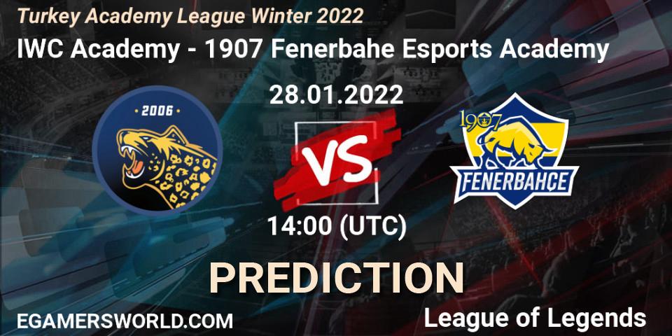 IWC Academy - 1907 Fenerbahçe Esports Academy: ennuste. 28.01.2022 at 14:00, LoL, Turkey Academy League Winter 2022