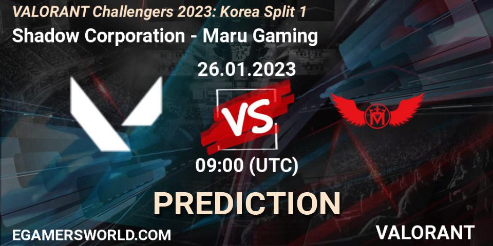 Shadow Corporation - Maru Gaming: ennuste. 26.01.2023 at 09:00, VALORANT, VALORANT Challengers 2023: Korea Split 1