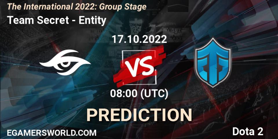 Team Secret - Entity: ennuste. 17.10.2022 at 11:26, Dota 2, The International 2022: Group Stage