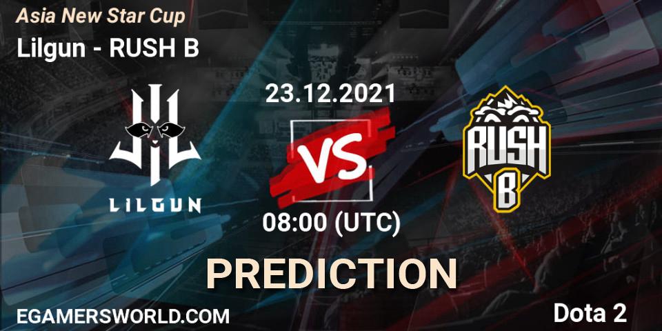Lilgun - RUSH B: ennuste. 23.12.2021 at 07:28, Dota 2, Asia New Star Cup