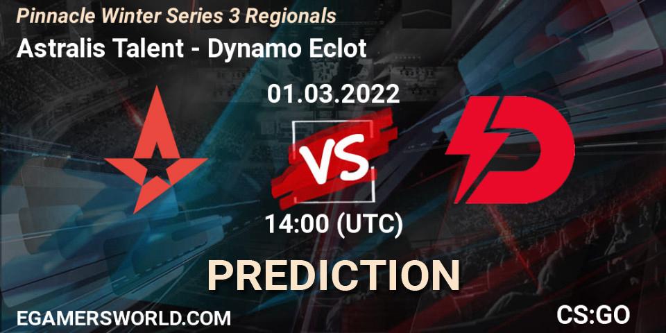 Astralis Talent - Dynamo Eclot: ennuste. 01.03.2022 at 14:00, Counter-Strike (CS2), Pinnacle Winter Series 3 Regionals