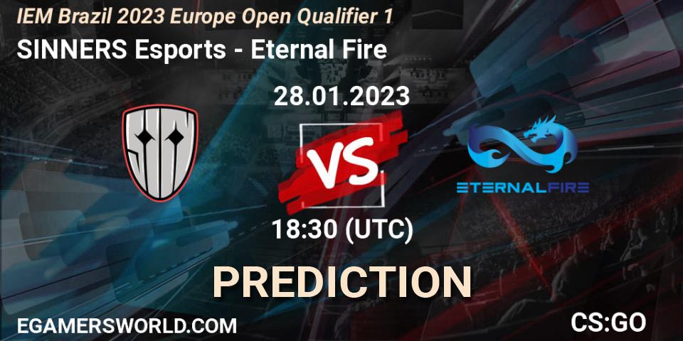 SINNERS Esports - Eternal Fire: ennuste. 28.01.23, CS2 (CS:GO), IEM Brazil Rio 2023 Europe Open Qualifier 1