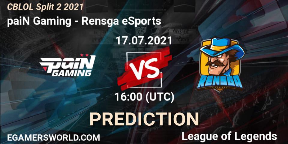 paiN Gaming - Rensga eSports: ennuste. 17.07.2021 at 16:00, LoL, CBLOL Split 2 2021