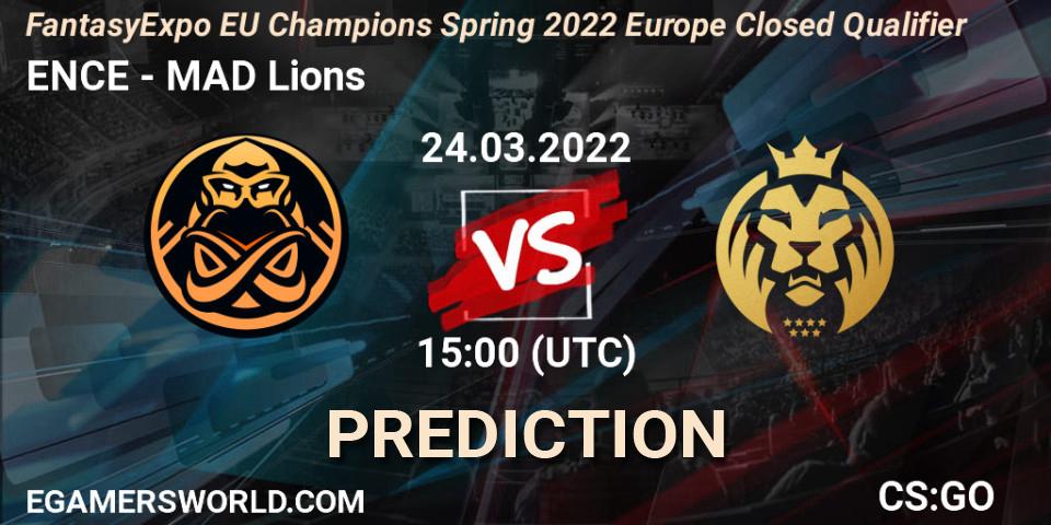 ENCE - MAD Lions: ennuste. 24.03.2022 at 15:00, Counter-Strike (CS2), FantasyExpo EU Champions Spring 2022 Europe Closed Qualifier