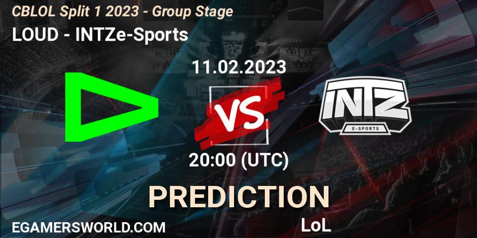 LOUD - INTZ e-Sports: ennuste. 11.02.2023 at 20:15, LoL, CBLOL Split 1 2023 - Group Stage