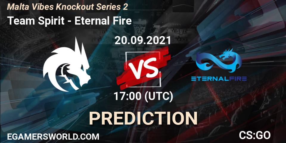 Team Spirit - Eternal Fire: ennuste. 20.09.2021 at 17:40, Counter-Strike (CS2), Malta Vibes Knockout Series #2