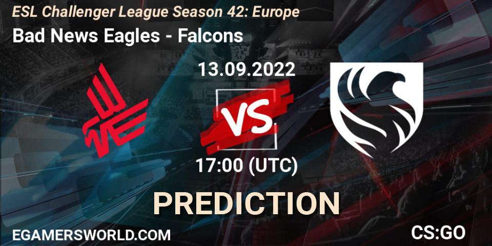 Bad News Eagles - Falcons: ennuste. 13.09.2022 at 17:00, Counter-Strike (CS2), ESL Challenger League Season 42: Europe